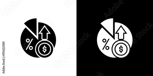 Profit Pie Icon Sheet Black And White