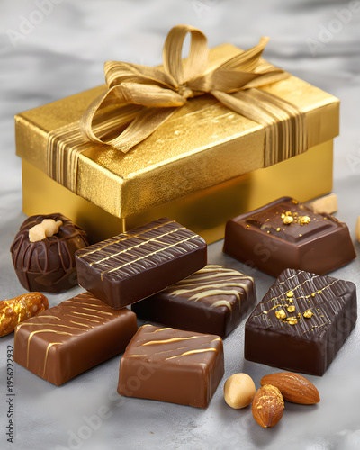 Exquisite chocolate gift box gourmet treats indoor luxurious view