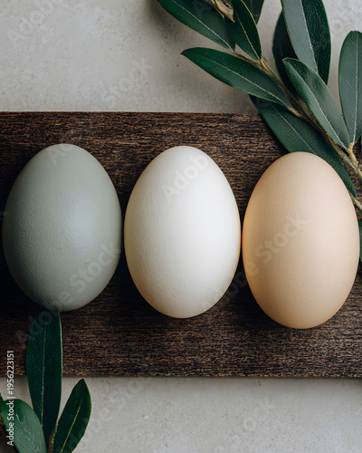 Artful of natural eggs kitchen table minimalist close-up organic