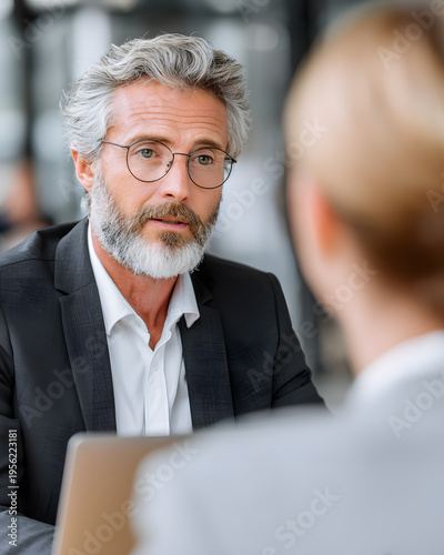 Office meeting dynamics close-up view of urban business interactions