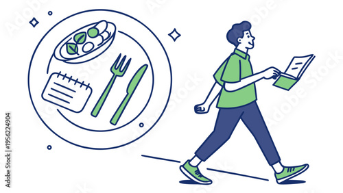 Dietary Time Management Mockup Person Enjoying Dessert with a Clock Indicating Meal Timing