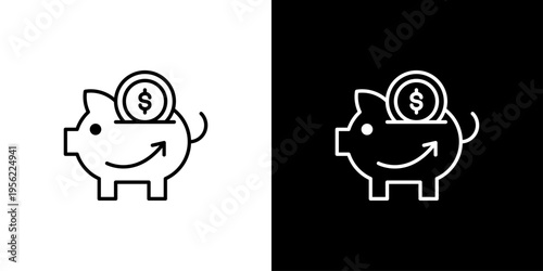 Savings Icon Sheet Black And White