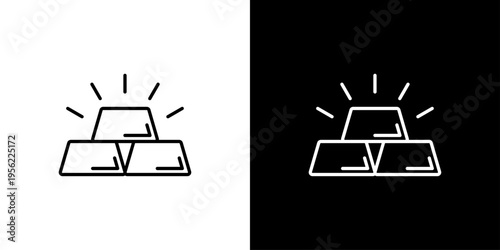 Gold Bar Icon Sheet Black And White