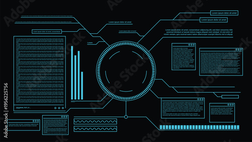 vector design of scan elements in futuristic technology style