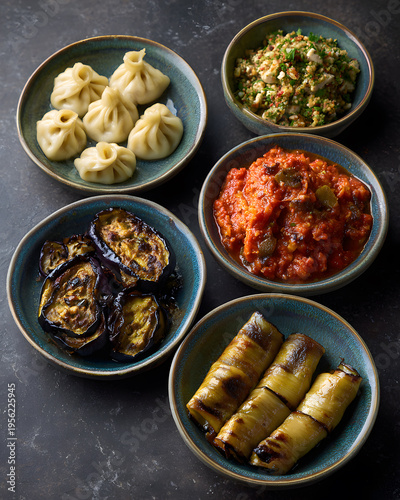 Delicious asian dumplings modern kitchen food dark close-up
