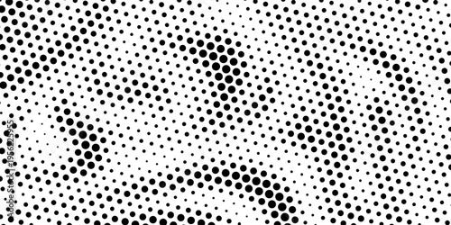 Abstract Black and White Halftone Texture Background with Organic Dot Pattern
