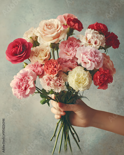 Vibrant floral bouquet indoor atmosphere close-up view