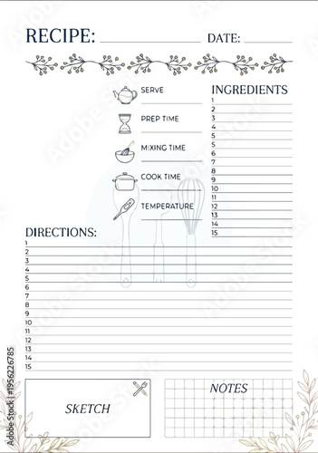 Recipe Journal Notebook	