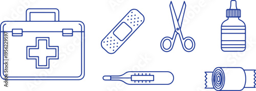 Essential items found in a basic first aid kit