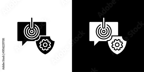 Crisis Response Icon Sheet Black And White