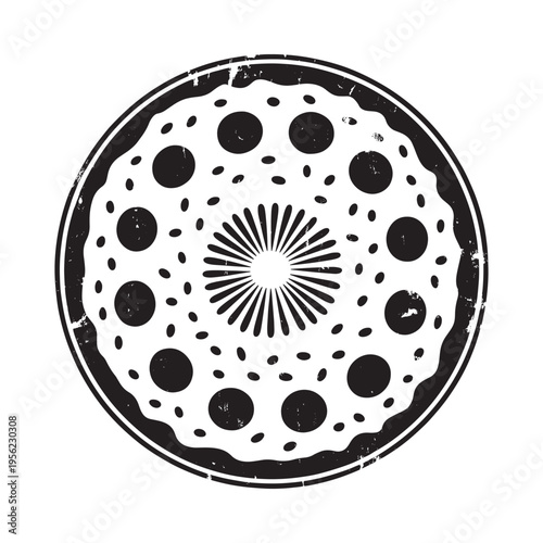 Black and white illustration of a cross section of a plant stem
