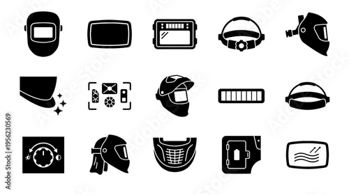 Welding helmet and protective gear icons