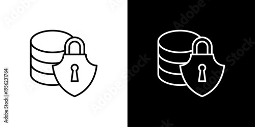 Secure Data Icon Sheet Black And White
