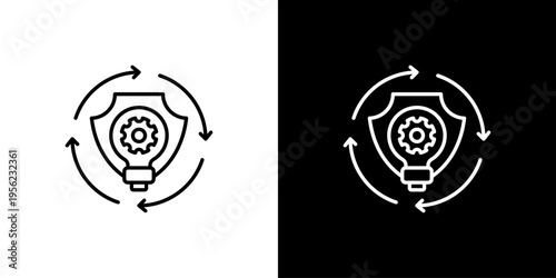 Innovation Hub Icon Sheet Black And White