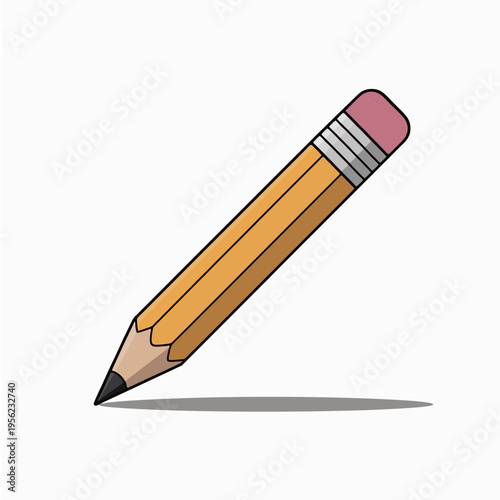 A colorful illustration of a pencil with an eraser on a white background