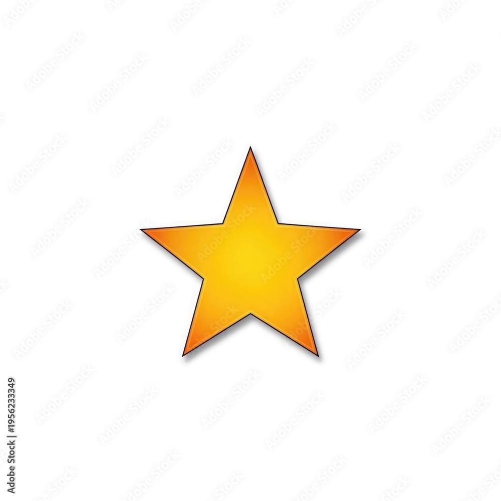 Obraz premium A bright yellow star symbol on a white background