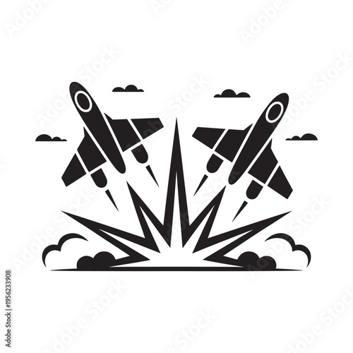 Two fighter jets break the sound barrier with a sonic boom effect