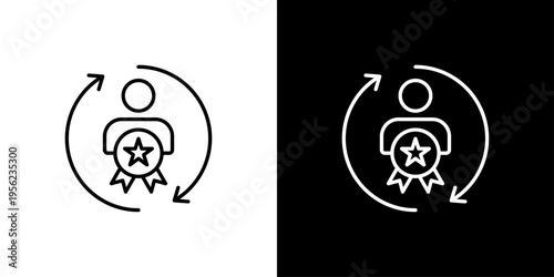 Customer Loyalty Icon Sheet Black And White