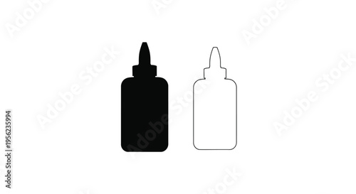 Two bottle outlines one solid black and one white a striking silhouette