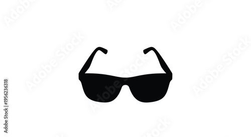 Black sunglasses shown in a striking minimalist silhouette