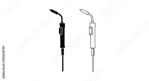 Two dental instruments shown in contrasting black silhouette