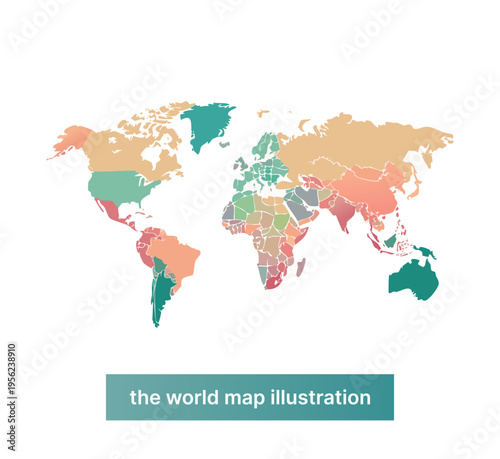 Global Map Minimal Flat Design
