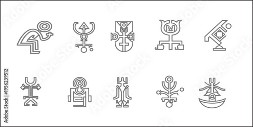 Ancient symbolic glyphs and logograms illustration