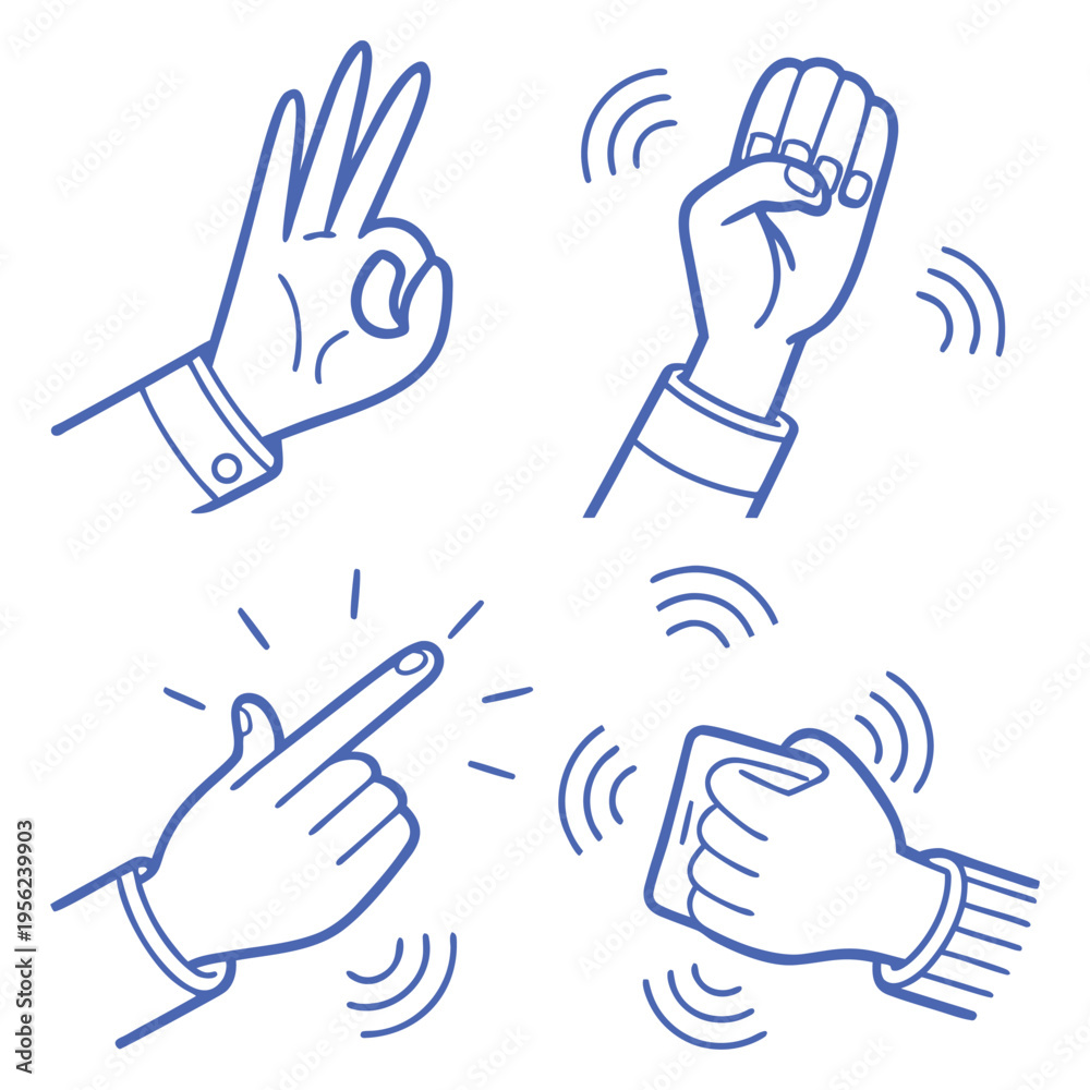 Fototapeta premium Creative Gesture Vector Illustration Pack