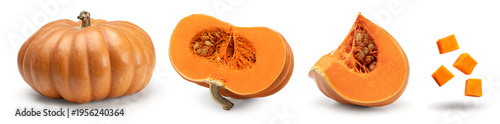 pumpkin isolated on white background. clipping path