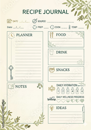 Recipe Journal Notebook	