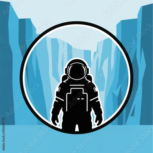 Astronaut in Space Suit Standing Alone.