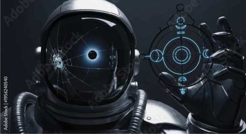 Astronaut in Space Suit with Helmet.