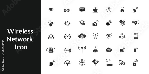 wireless network solid  icon