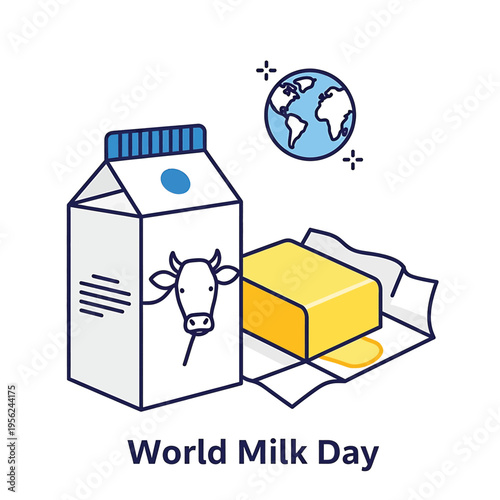 Carton of milk and butter.