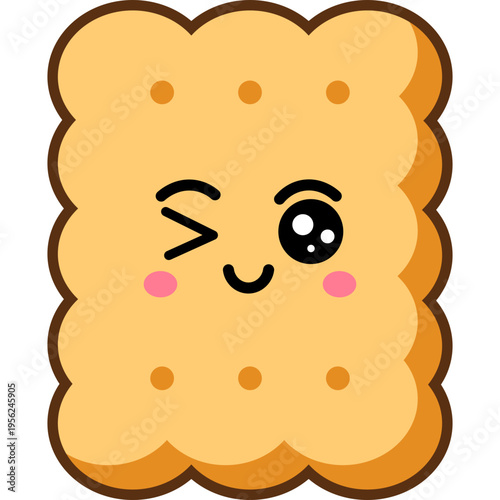 A cartoon winking toast illustration with face and rosy cheeks appears happy.