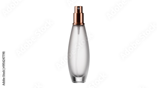 Quadro em tela Isolated elegant frosted glass perfume spray bottle with a stylish rose gold pum