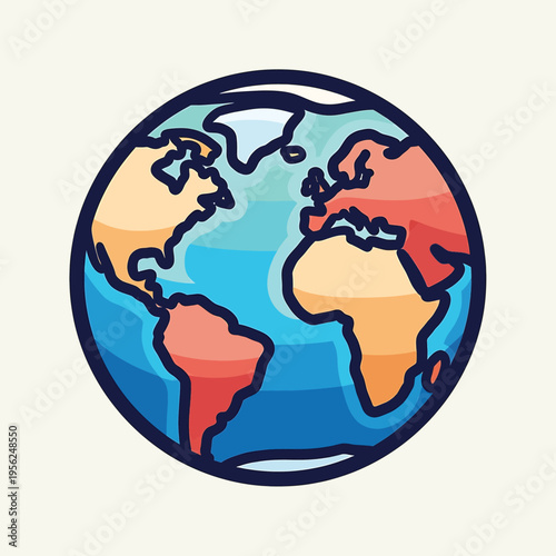 Colorful illustration of the Earth globe.