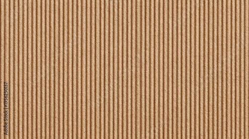 Seamless corrugated cardboard texture with vertical ridges and a natural brown hue