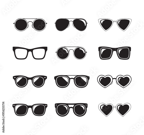 Modern sunglasses frames collection featuring heart shaped lenses and classic styles for summer fun