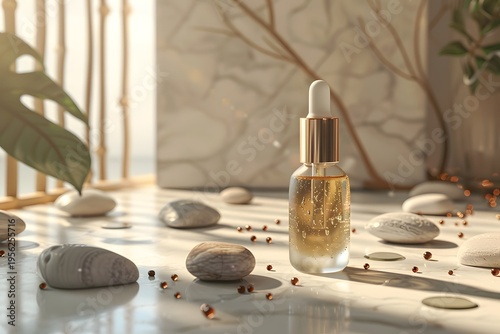 Stone Pebble Spa Mockup, Generative AI