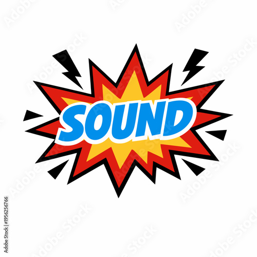 Vibrant Sound Effect Comic Book Style Illustration for Audio and Music Concepts