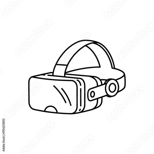 Virtual reality headset icon, technology for immersive gaming, entertainment, education, and simulation experiences with digital world exploration