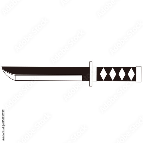 日本の武士や侍や忍者が使う刀のイラスト