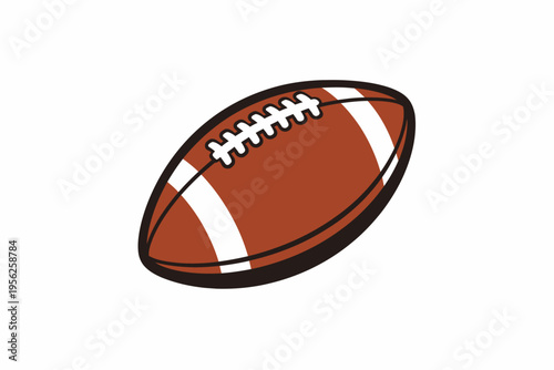American Football Ball Illustration Isolated on White Background for Sports Design