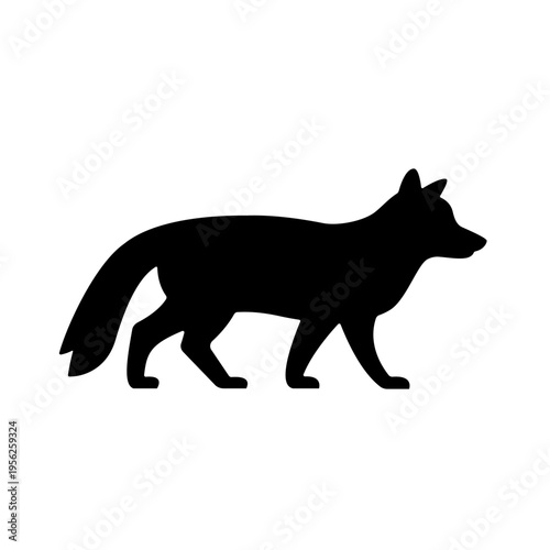 Black Silhouette of a Fox Profile.