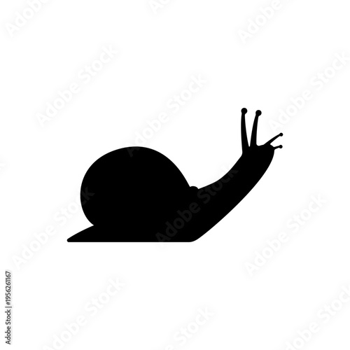 Snail Silhouette with antenna and Shell.
