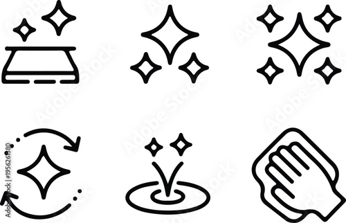 hand drawn clean surface outline icon set vector illustration 