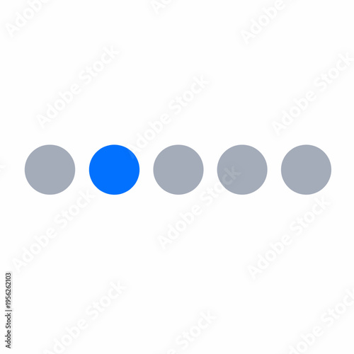 a blue circle among gray circles on white background