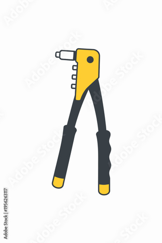 Wire stripper tool with yellow and black handles for electrical work