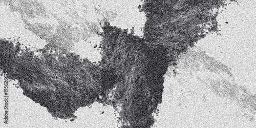 Organic monochrome abstract texture with dark clustered formations and a speckled grainy background creating a unique and visually engaging surface for creative use